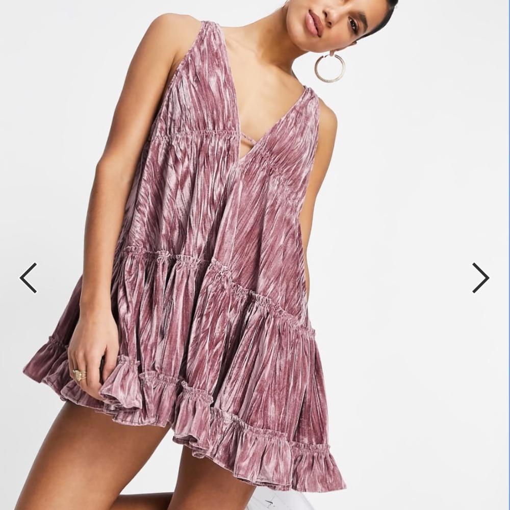 Free People Pleated plush swing dress - Picture 1 of 5